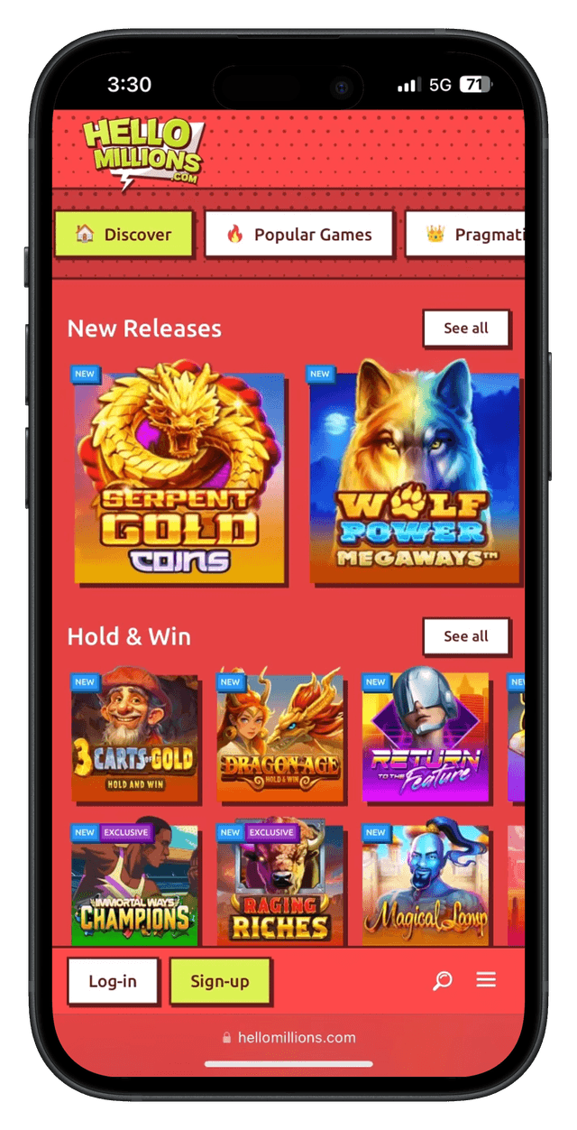 Image for HelloMillions casino on the iPhone