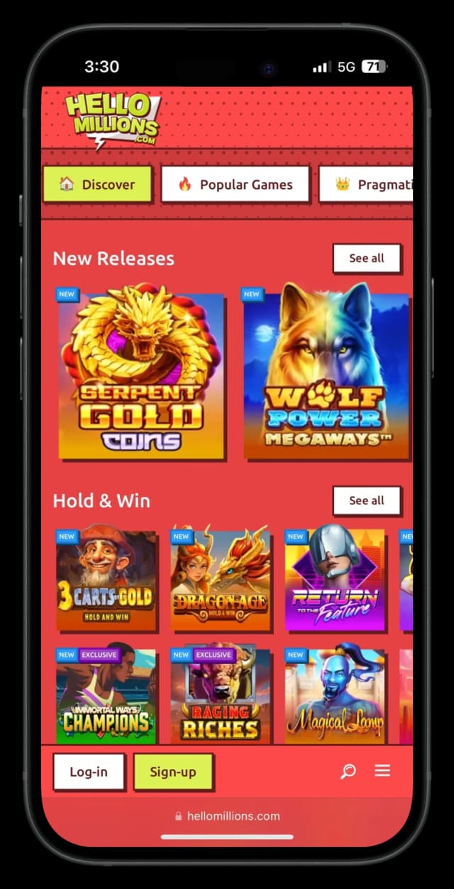 Image for HelloMillions casino on the iPhone