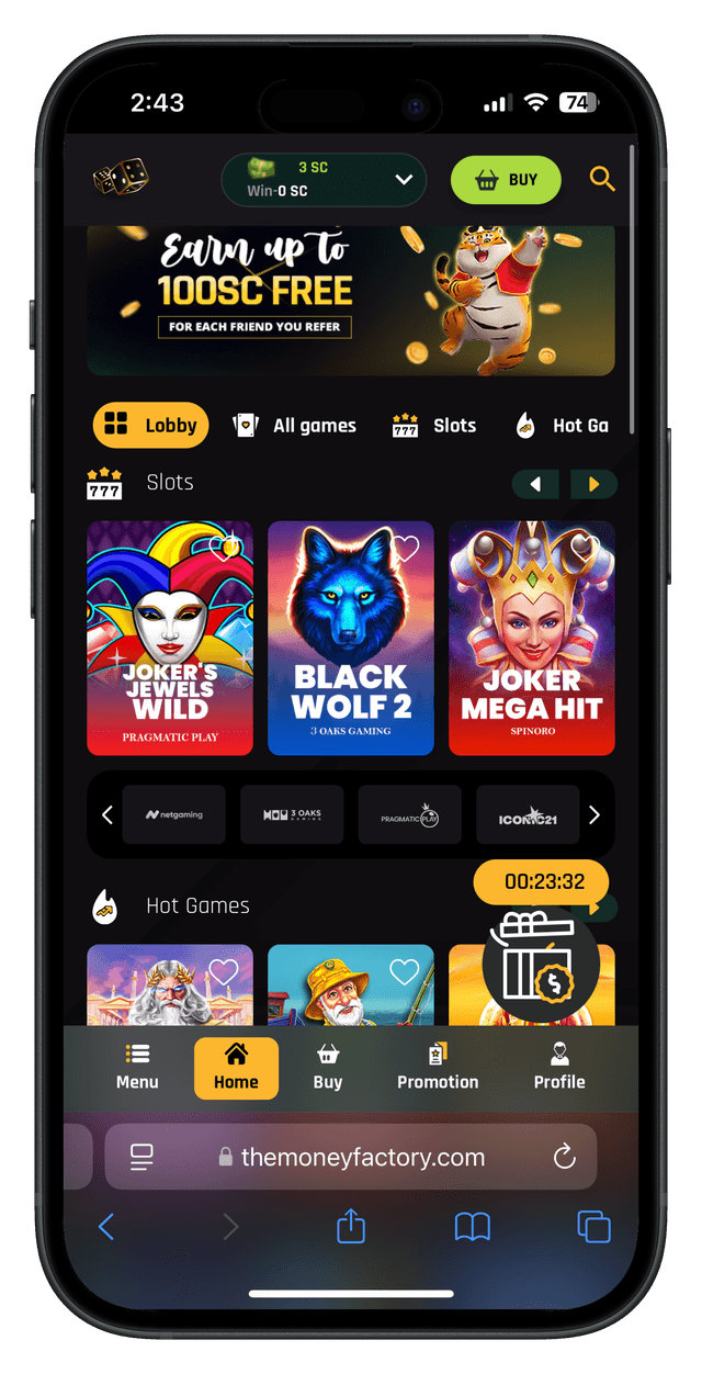 Click to join The Money Factory Social Casino