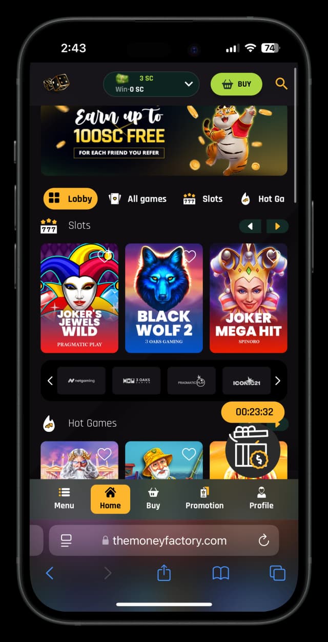 Click to join The Money Factory Social Casino