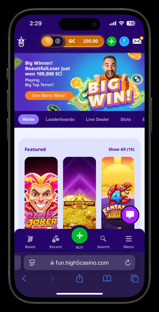 Click to join High 5 Social Casino