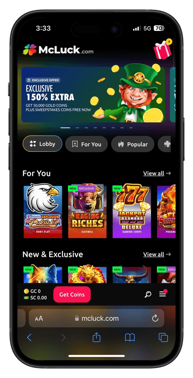 Image for McLuck casino on the iPhone