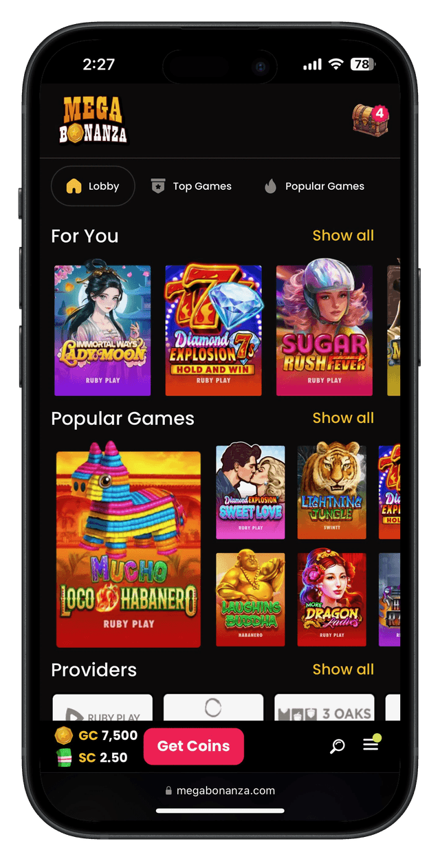 Click to join Mega Bonanza Social Casino
